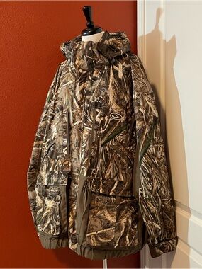 Drake Waterfowl System Men’s Camouflage Hunting Hooded LST 3-In-1 Wader Jacket